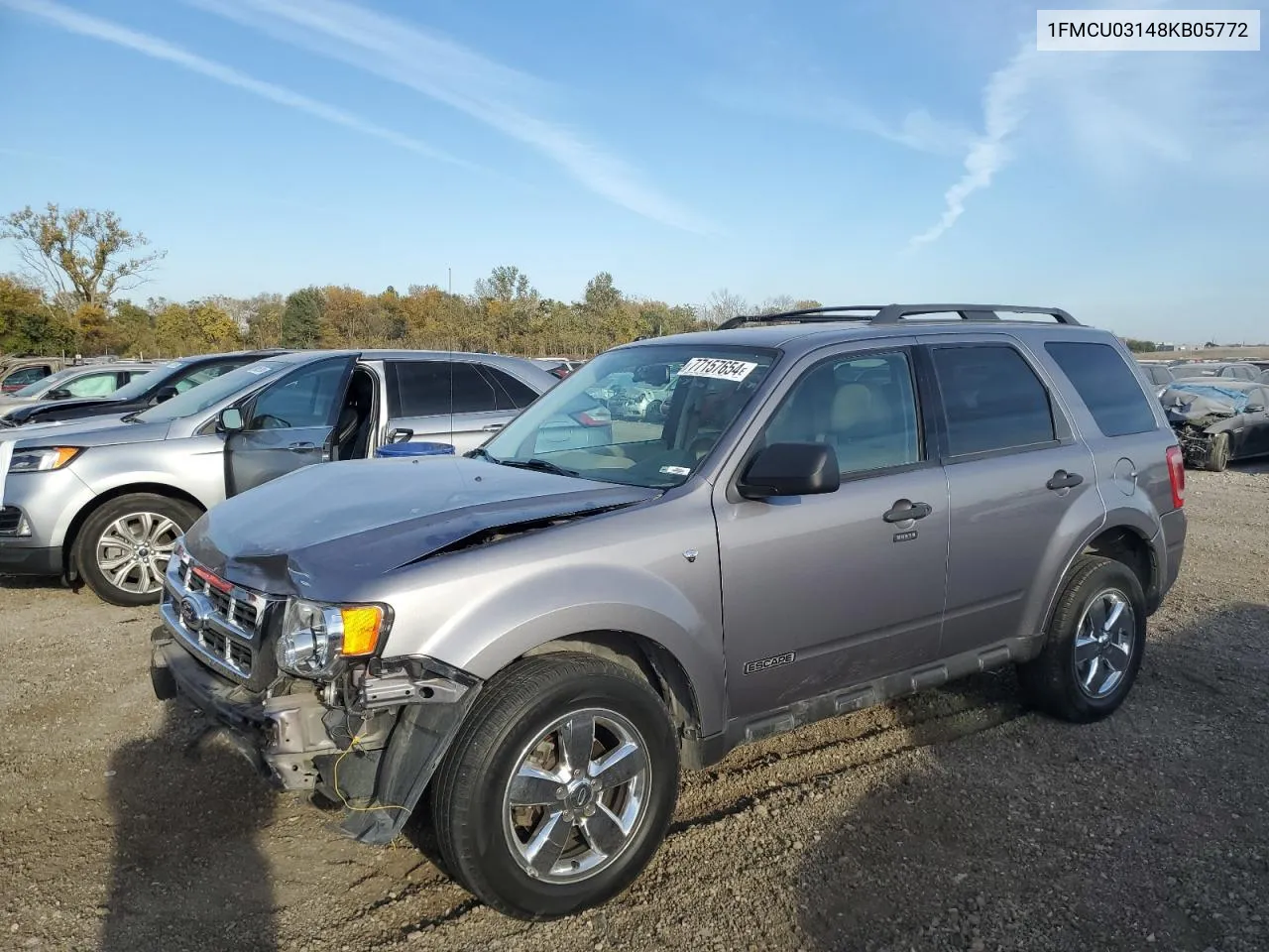 2008 Ford Escape Xlt VIN: 1FMCU03148KB05772 Lot: 77157654