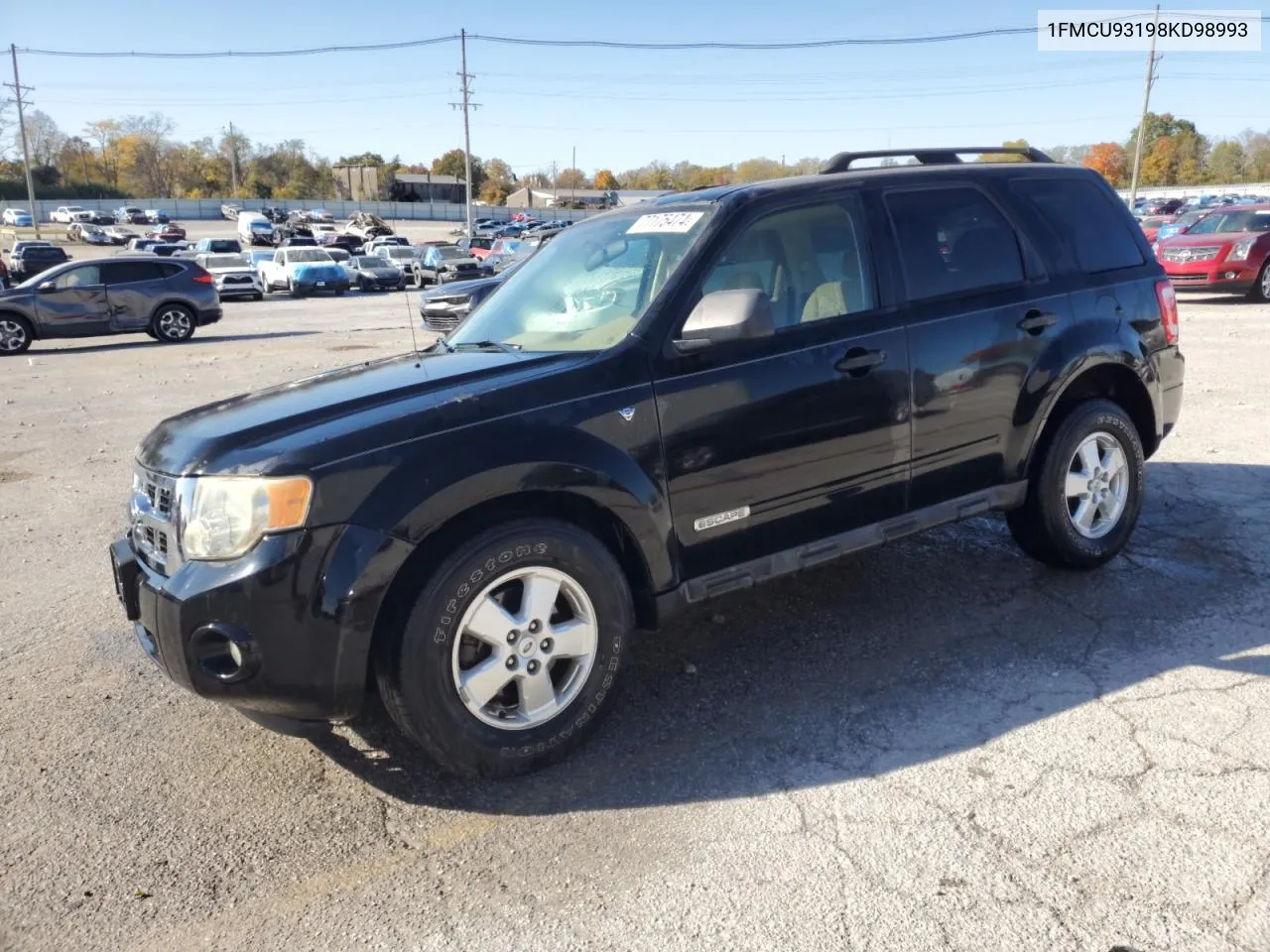 2008 Ford Escape Xlt VIN: 1FMCU93198KD98993 Lot: 77175474