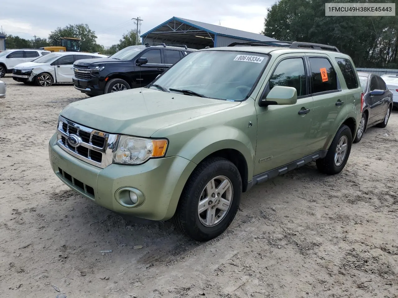 2008 Ford Escape Hev VIN: 1FMCU49H38KE45443 Lot: 80616334