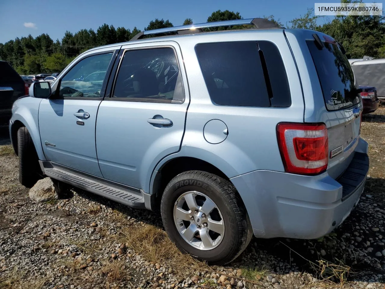 2009 Ford Escape Hybrid VIN: 1FMCU59359KB80746 Lot: 72183634