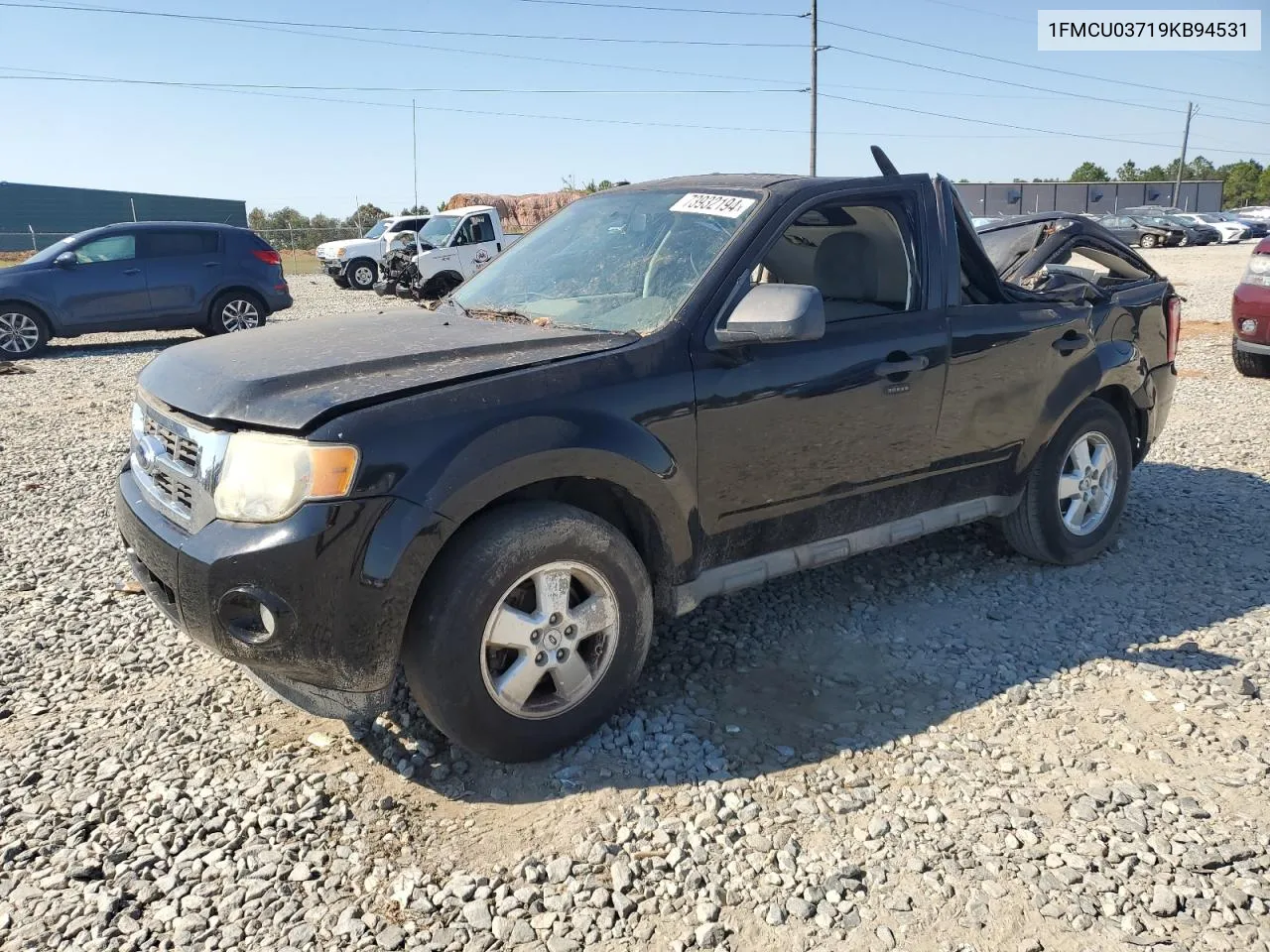 2009 Ford Escape Xlt VIN: 1FMCU03719KB94531 Lot: 73932194