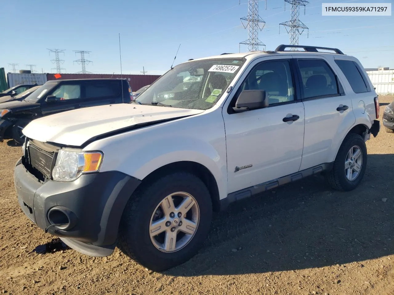 2009 Ford Escape Hybrid VIN: 1FMCU59359KA71297 Lot: 74962574