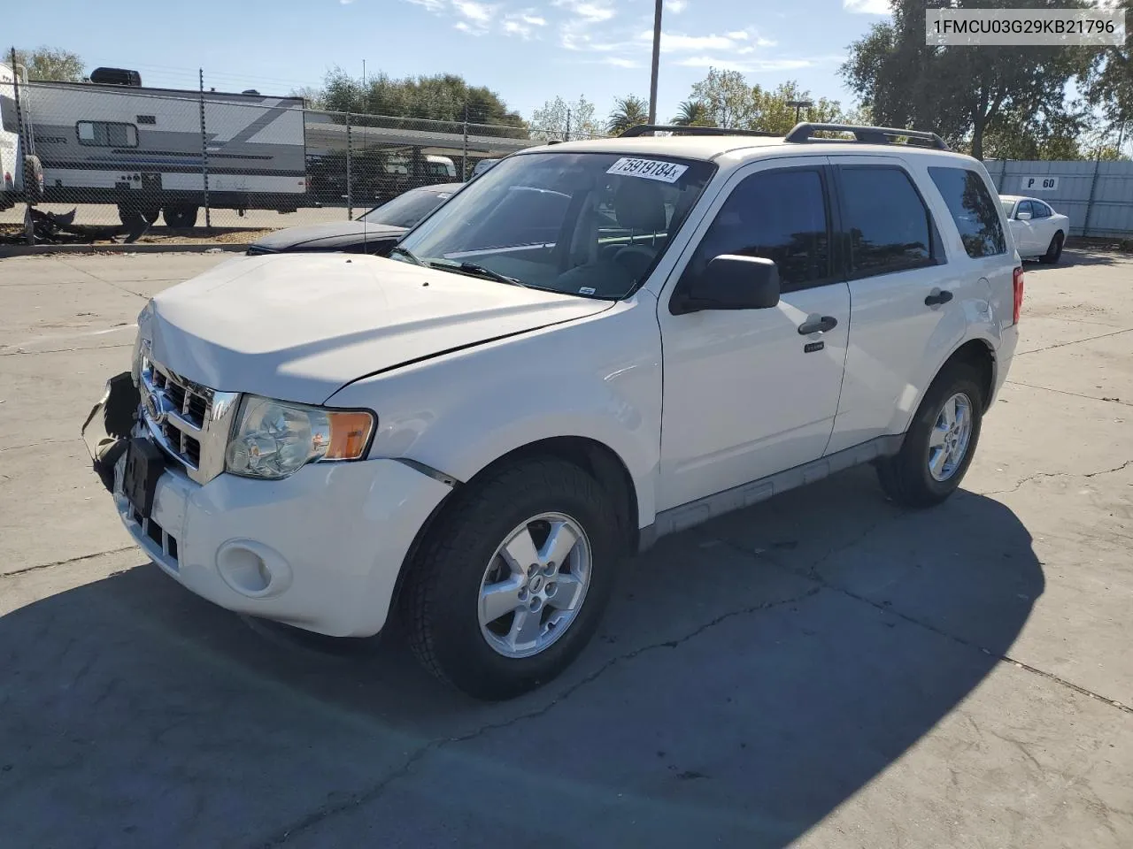 2009 Ford Escape Xlt VIN: 1FMCU03G29KB21796 Lot: 75919184