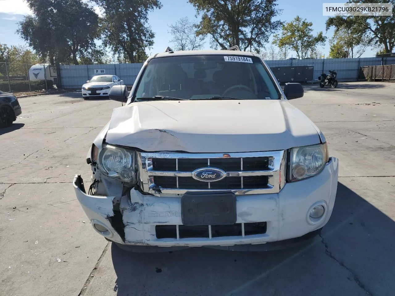 2009 Ford Escape Xlt VIN: 1FMCU03G29KB21796 Lot: 75919184