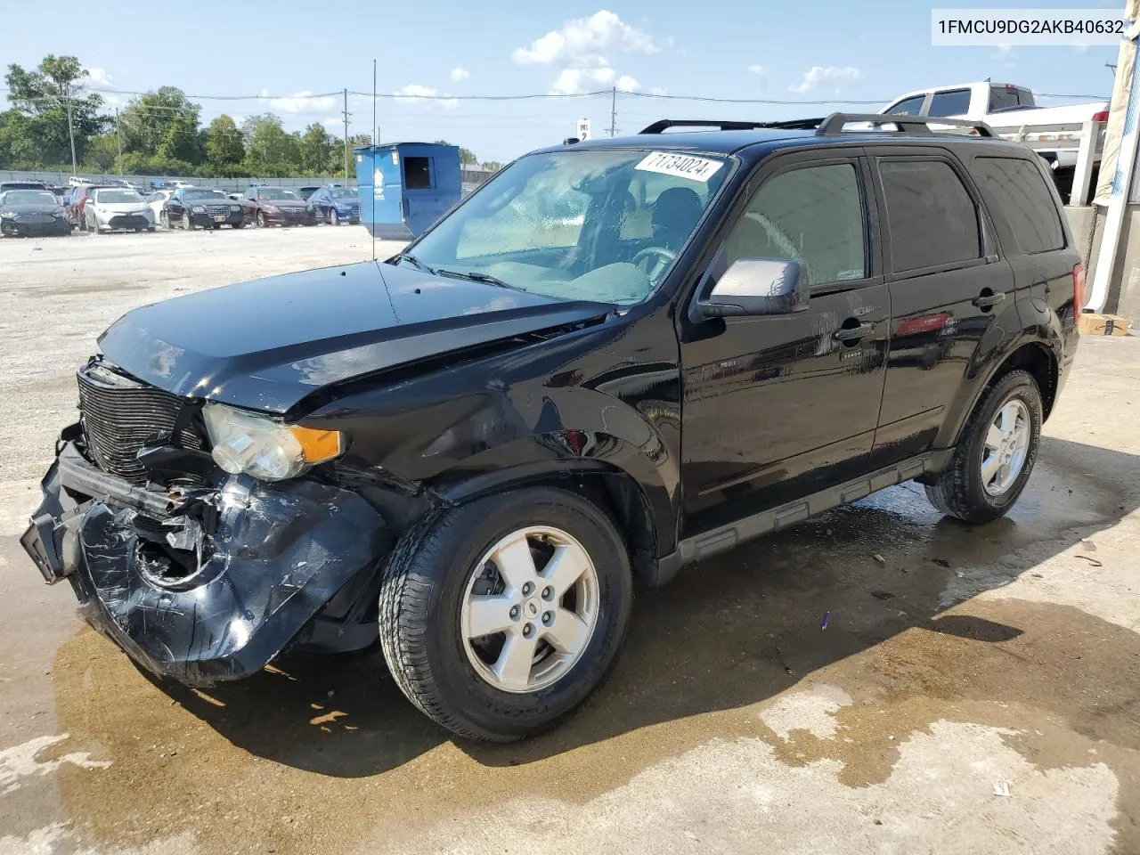 2010 Ford Escape Xlt VIN: 1FMCU9DG2AKB40632 Lot: 71734024