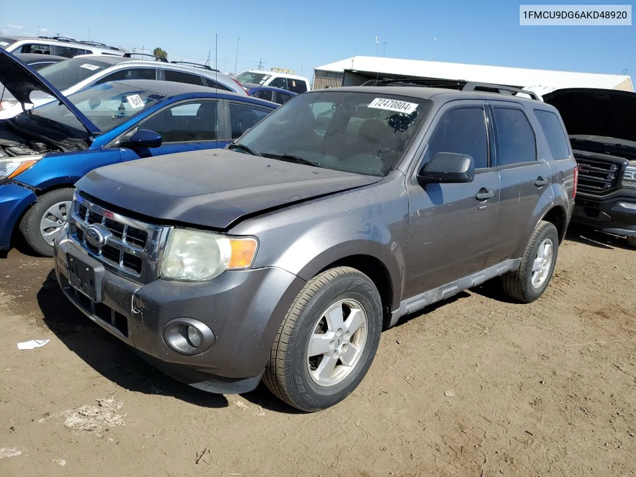 2010 Ford Escape Xlt VIN: 1FMCU9DG6AKD48920 Lot: 72470804