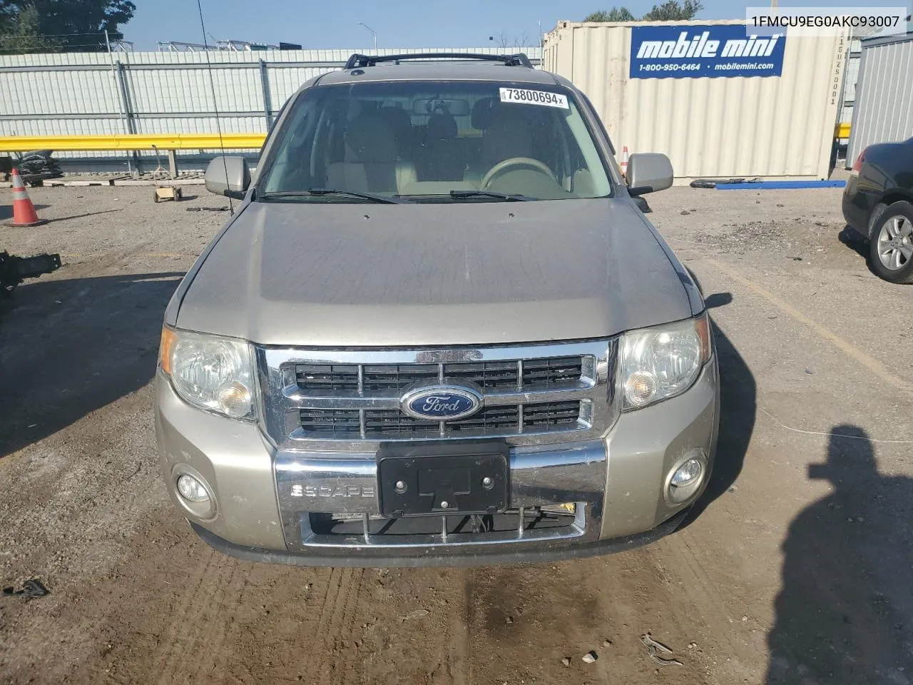 2010 Ford Escape Limited VIN: 1FMCU9EG0AKC93007 Lot: 73800694