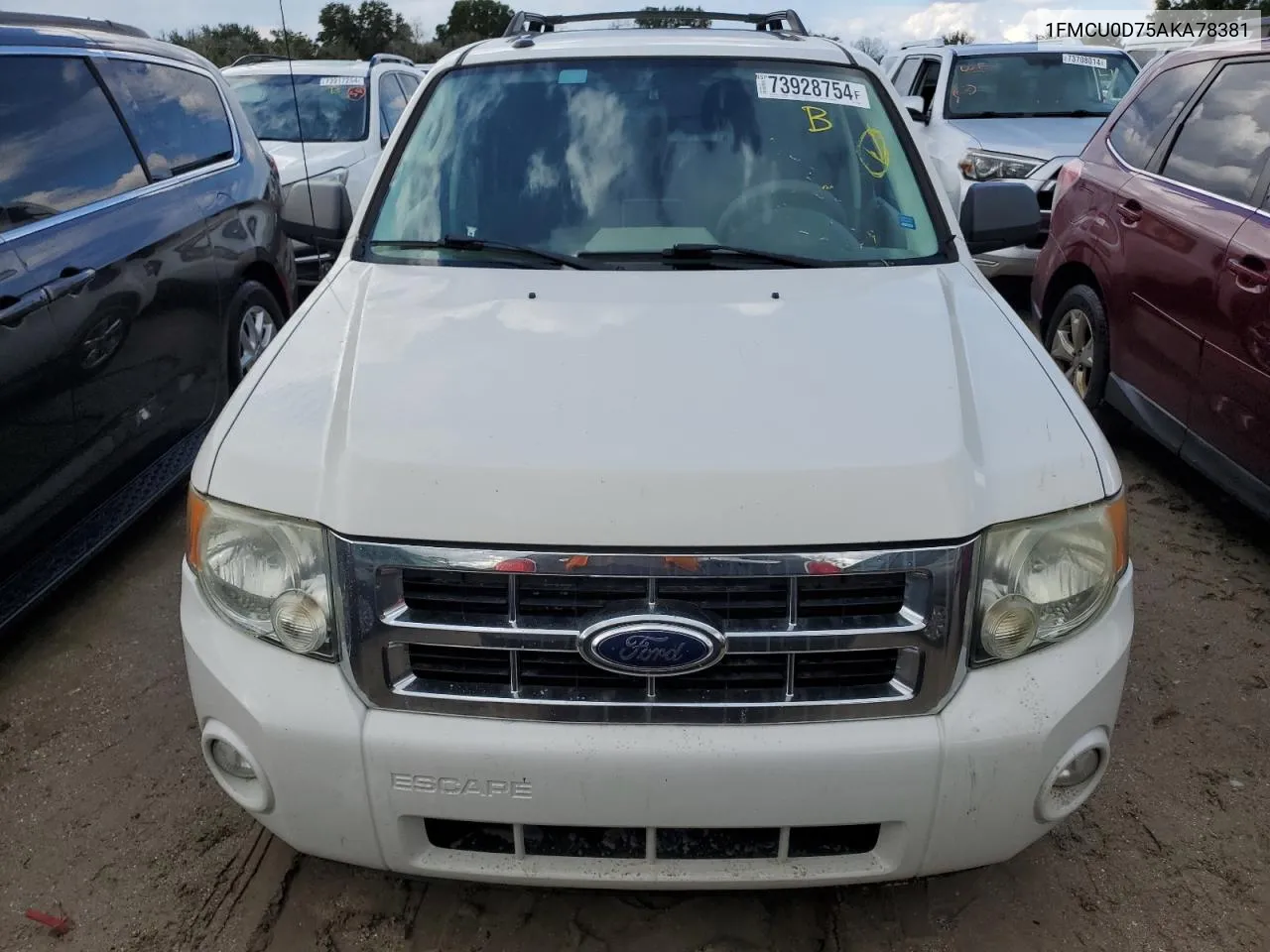 2010 Ford Escape Xlt VIN: 1FMCU0D75AKA78381 Lot: 73928754