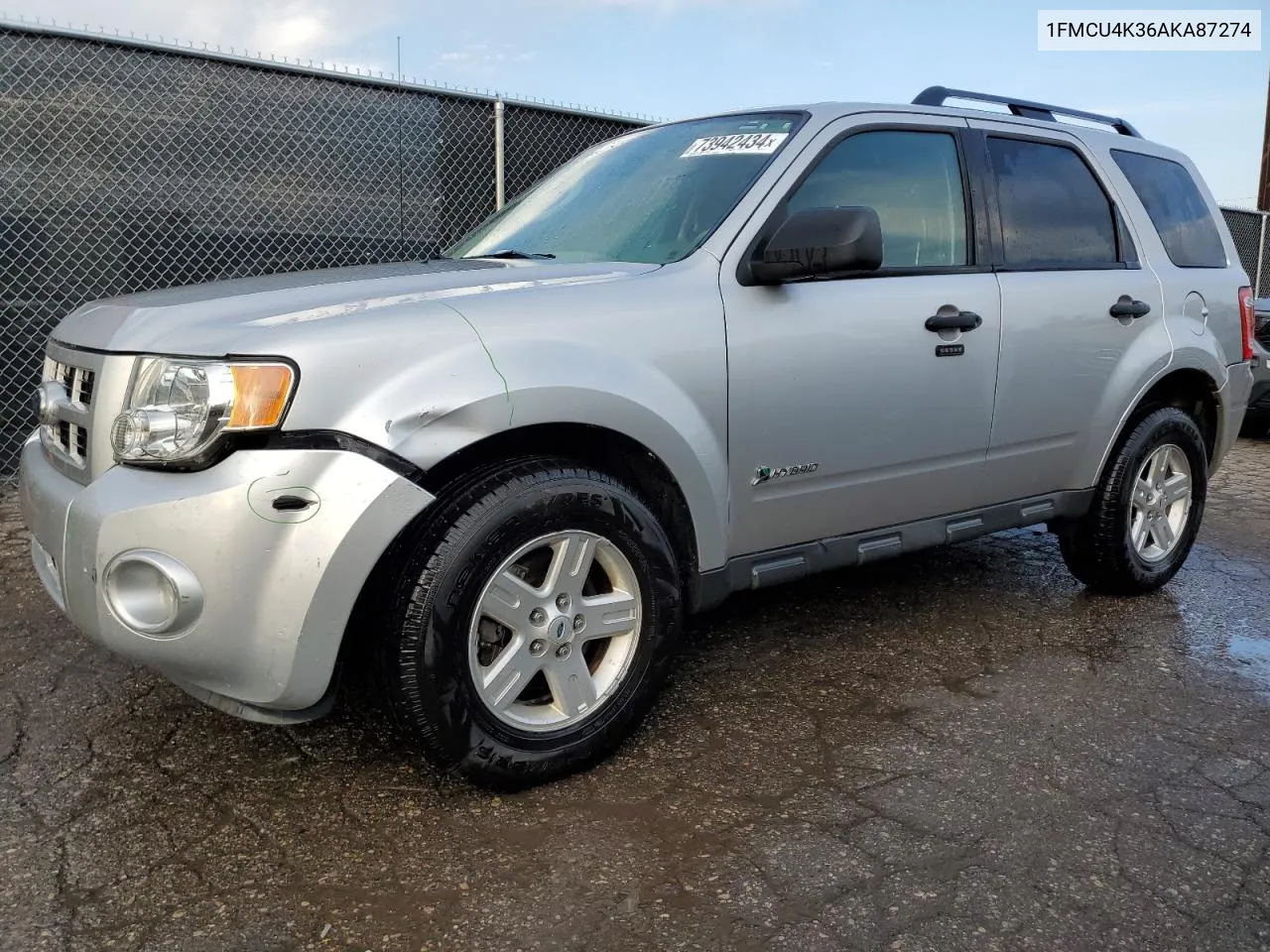 2010 Ford Escape Hybrid VIN: 1FMCU4K36AKA87274 Lot: 73942434