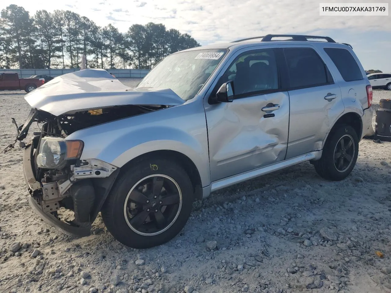 2010 Ford Escape Xlt VIN: 1FMCU0D7XAKA31749 Lot: 74069954