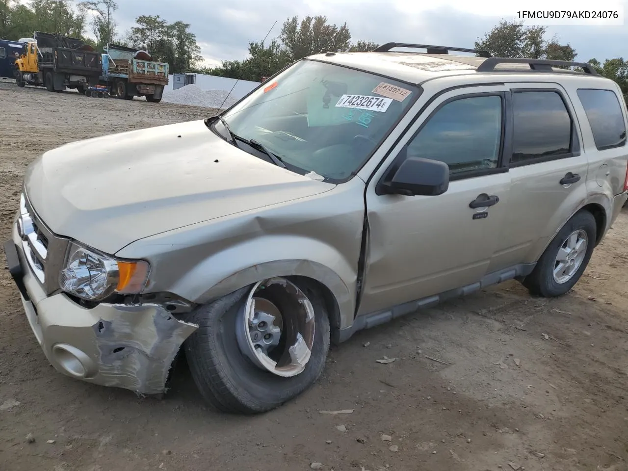 2010 Ford Escape Xlt VIN: 1FMCU9D79AKD24076 Lot: 74232674