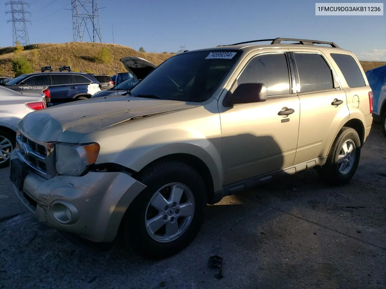 2010 Ford Escape Xlt VIN: 1FMCU9DG3AKB11236 Lot: 74599234