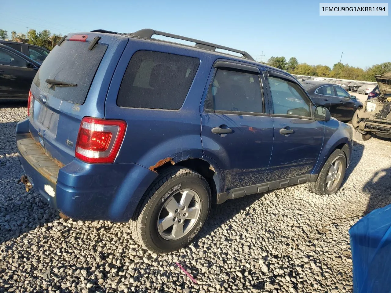 2010 Ford Escape Xlt VIN: 1FMCU9DG1AKB81494 Lot: 74803294