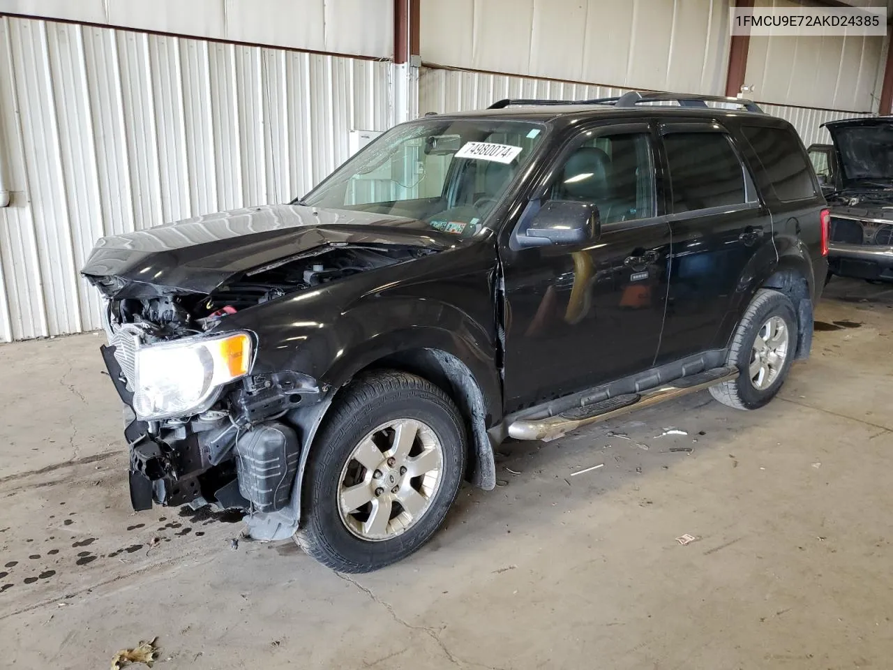 2010 Ford Escape Limited VIN: 1FMCU9E72AKD24385 Lot: 74980074