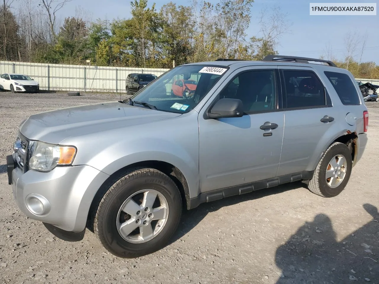 2010 Ford Escape Xlt VIN: 1FMCU9DGXAKA87520 Lot: 74983444