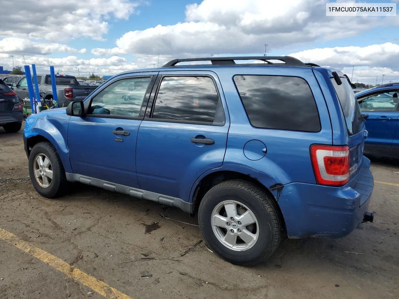 2010 Ford Escape Xlt VIN: 1FMCU0D75AKA11537 Lot: 75626744