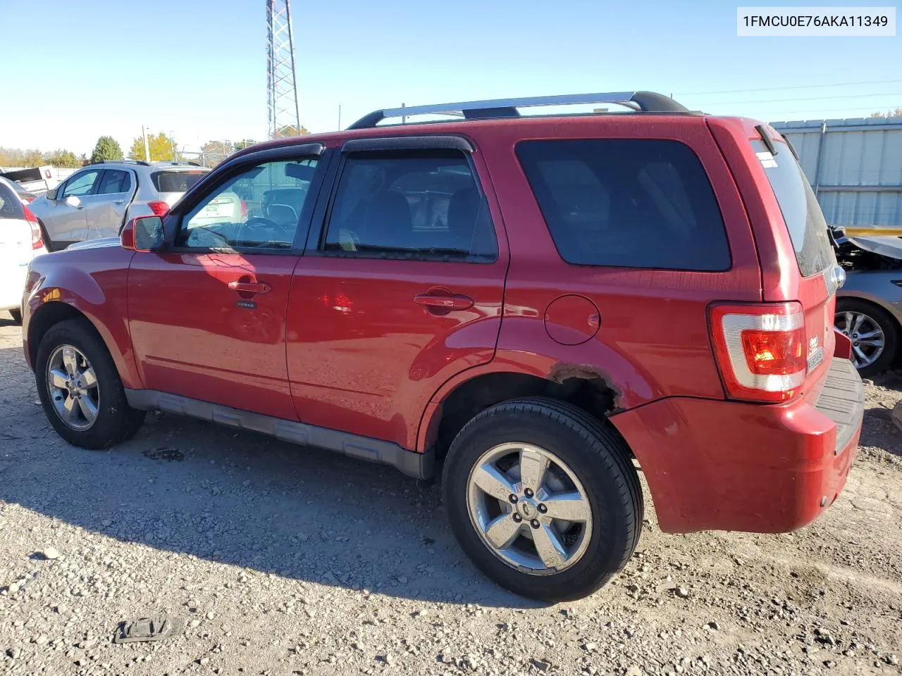 2010 Ford Escape Limited VIN: 1FMCU0E76AKA11349 Lot: 75723344