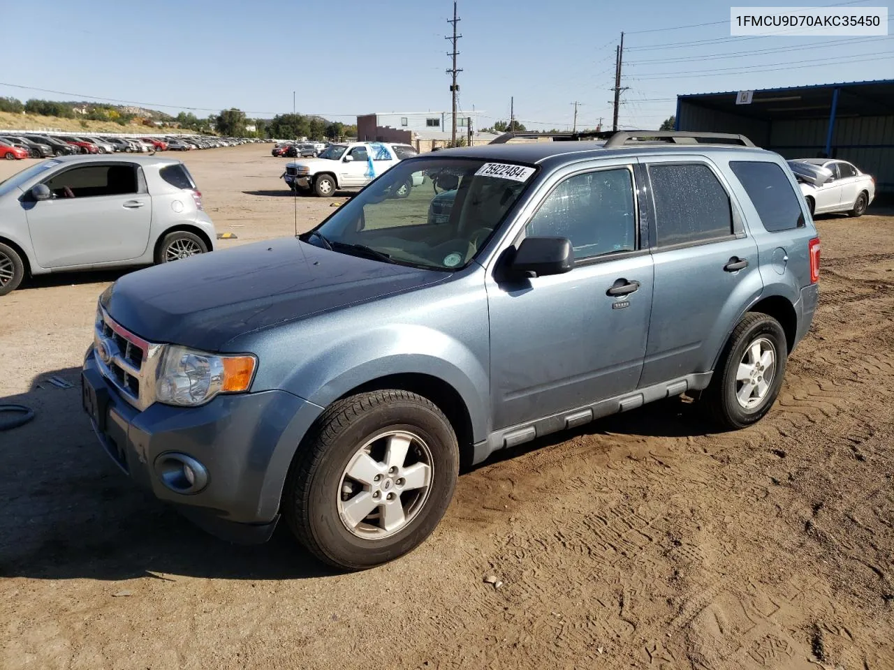 2010 Ford Escape Xlt VIN: 1FMCU9D70AKC35450 Lot: 75922484