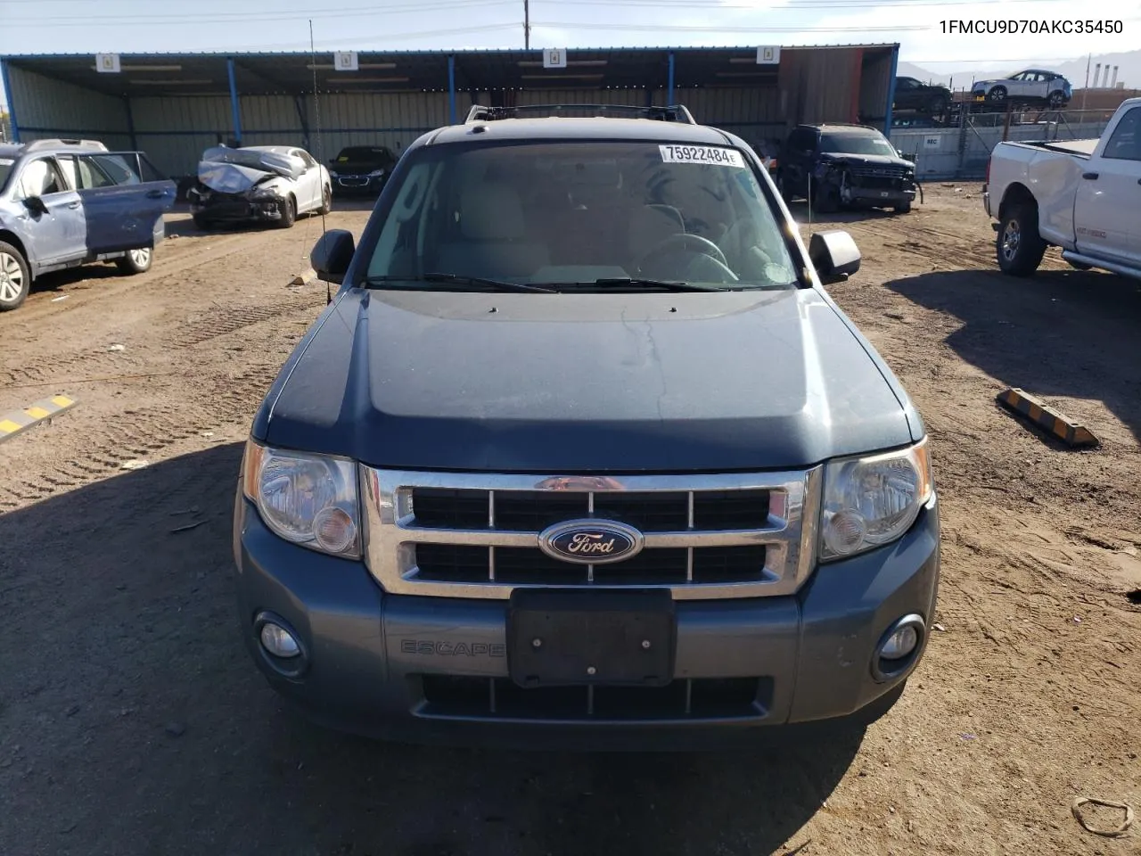 2010 Ford Escape Xlt VIN: 1FMCU9D70AKC35450 Lot: 75922484