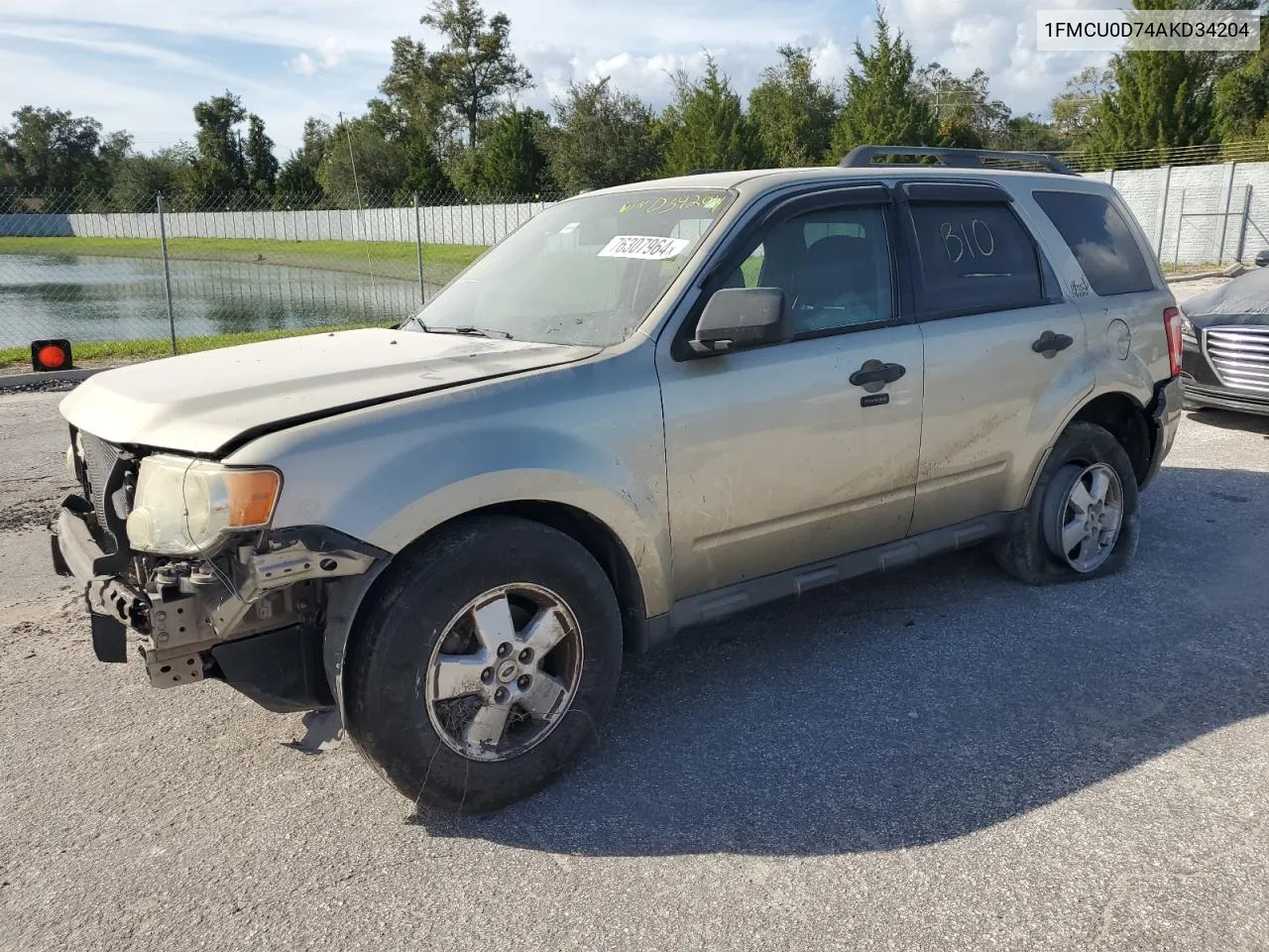 2010 Ford Escape Xlt VIN: 1FMCU0D74AKD34204 Lot: 76307964