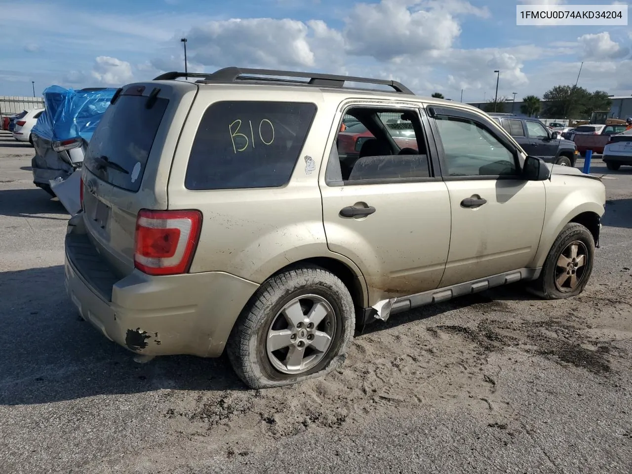 2010 Ford Escape Xlt VIN: 1FMCU0D74AKD34204 Lot: 76307964