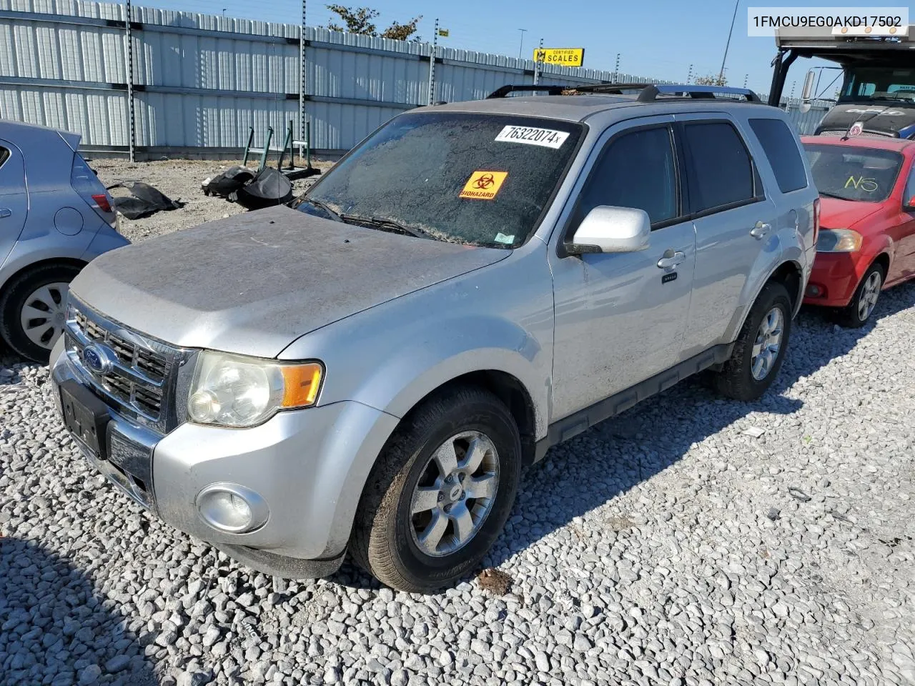 2010 Ford Escape Limited VIN: 1FMCU9EG0AKD17502 Lot: 76322074