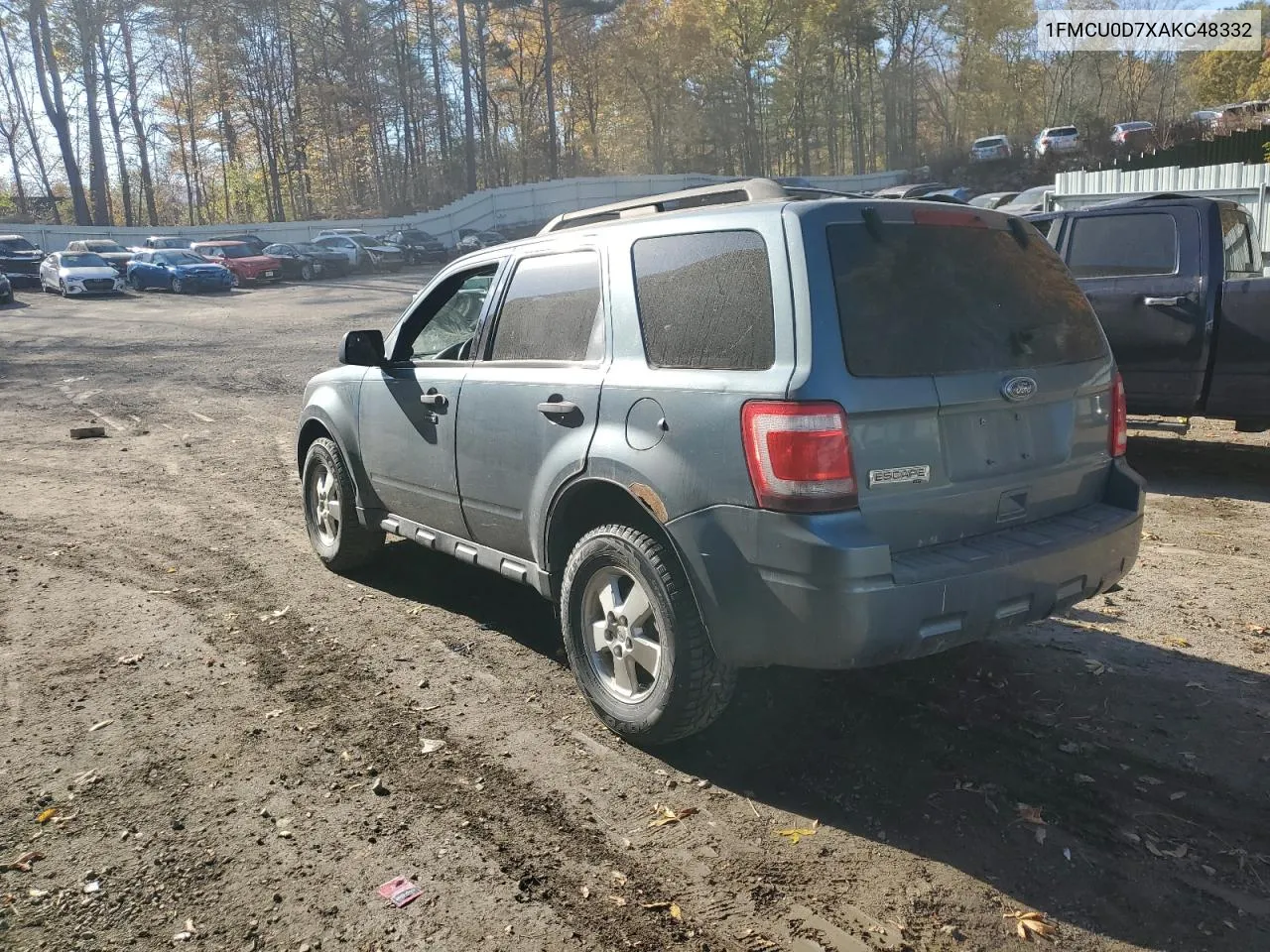 2010 Ford Escape Xlt VIN: 1FMCU0D7XAKC48332 Lot: 76332074