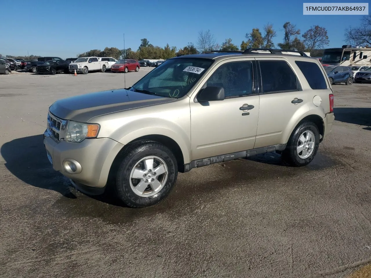 2010 Ford Escape Xlt VIN: 1FMCU0D77AKB64937 Lot: 76536794