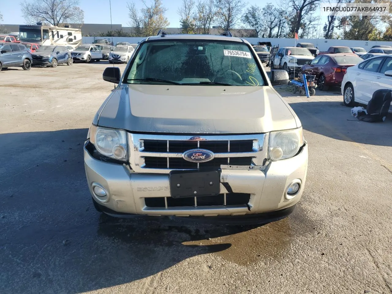 2010 Ford Escape Xlt VIN: 1FMCU0D77AKB64937 Lot: 76536794