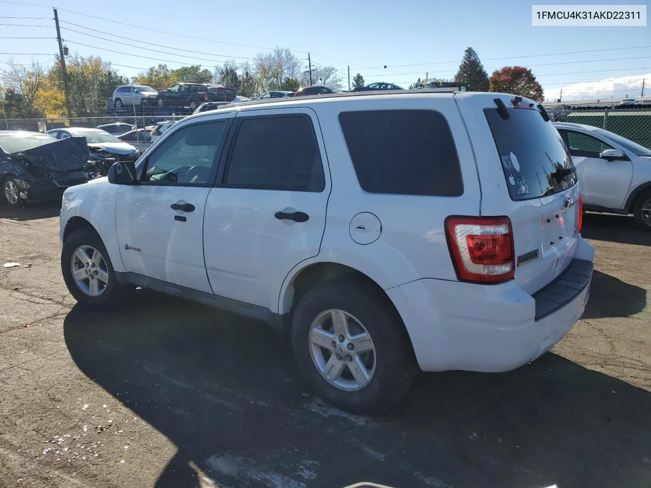 2010 Ford Escape Hybrid VIN: 1FMCU4K31AKD22311 Lot: 77434214