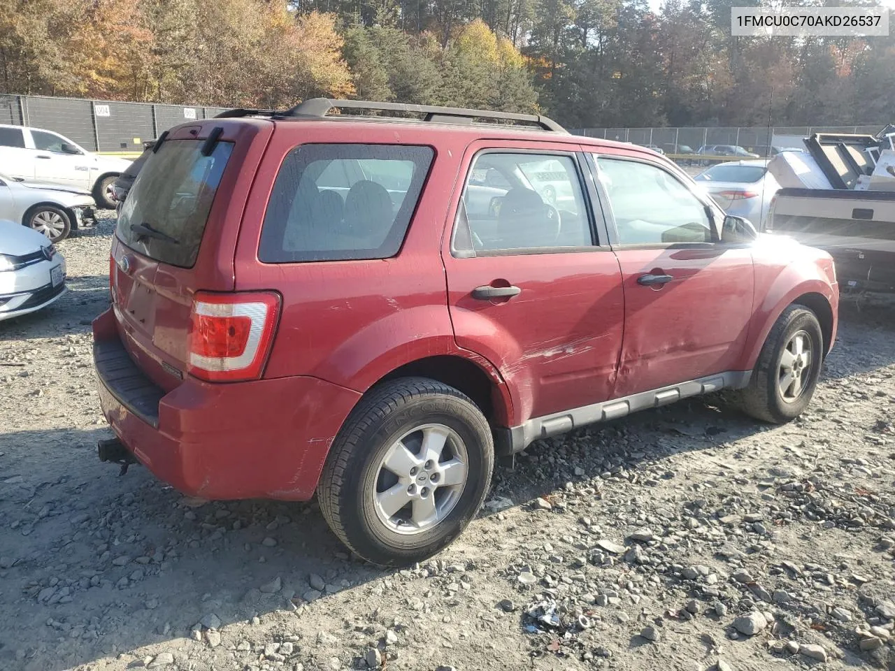 2010 Ford Escape Xls VIN: 1FMCU0C70AKD26537 Lot: 77811134