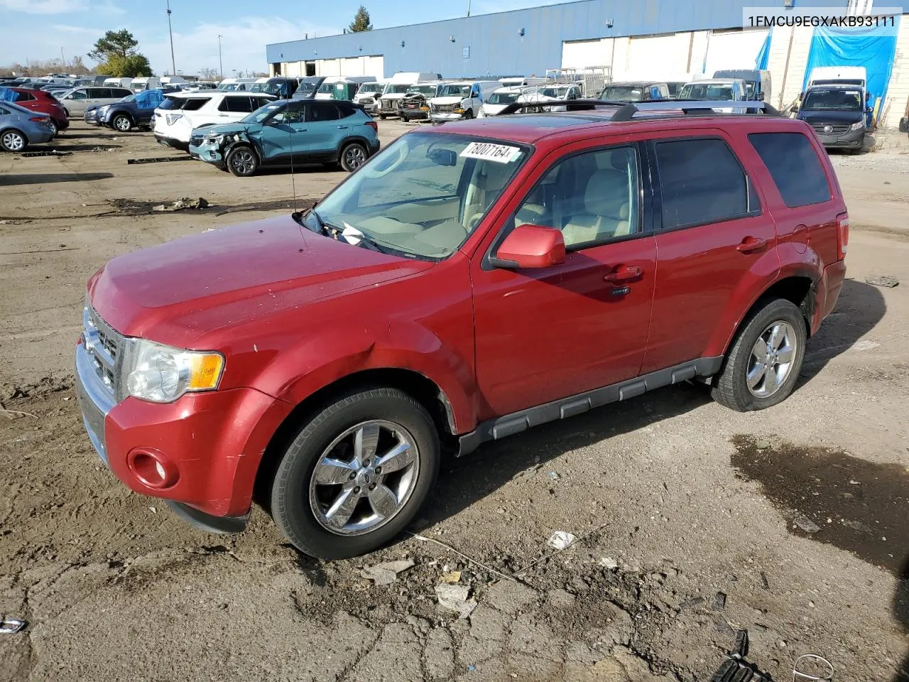 2010 Ford Escape Limited VIN: 1FMCU9EGXAKB93111 Lot: 78007164