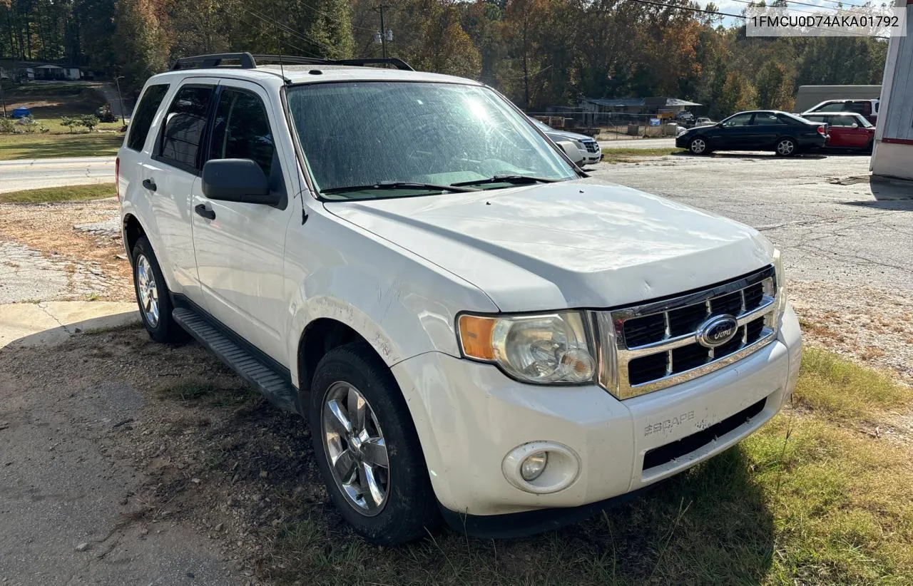 2010 Ford Escape Xlt VIN: 1FMCU0D74AKA01792 Lot: 78696874