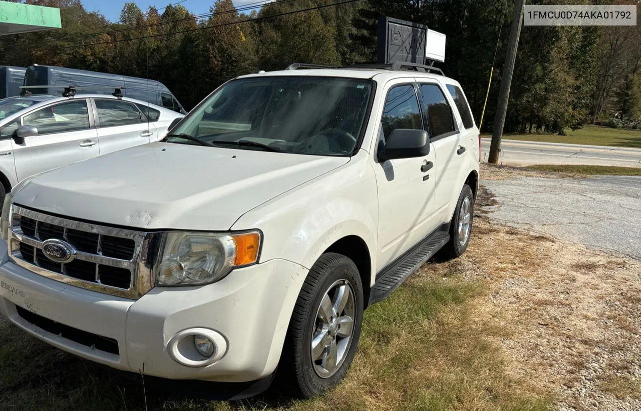 2010 Ford Escape Xlt VIN: 1FMCU0D74AKA01792 Lot: 78696874