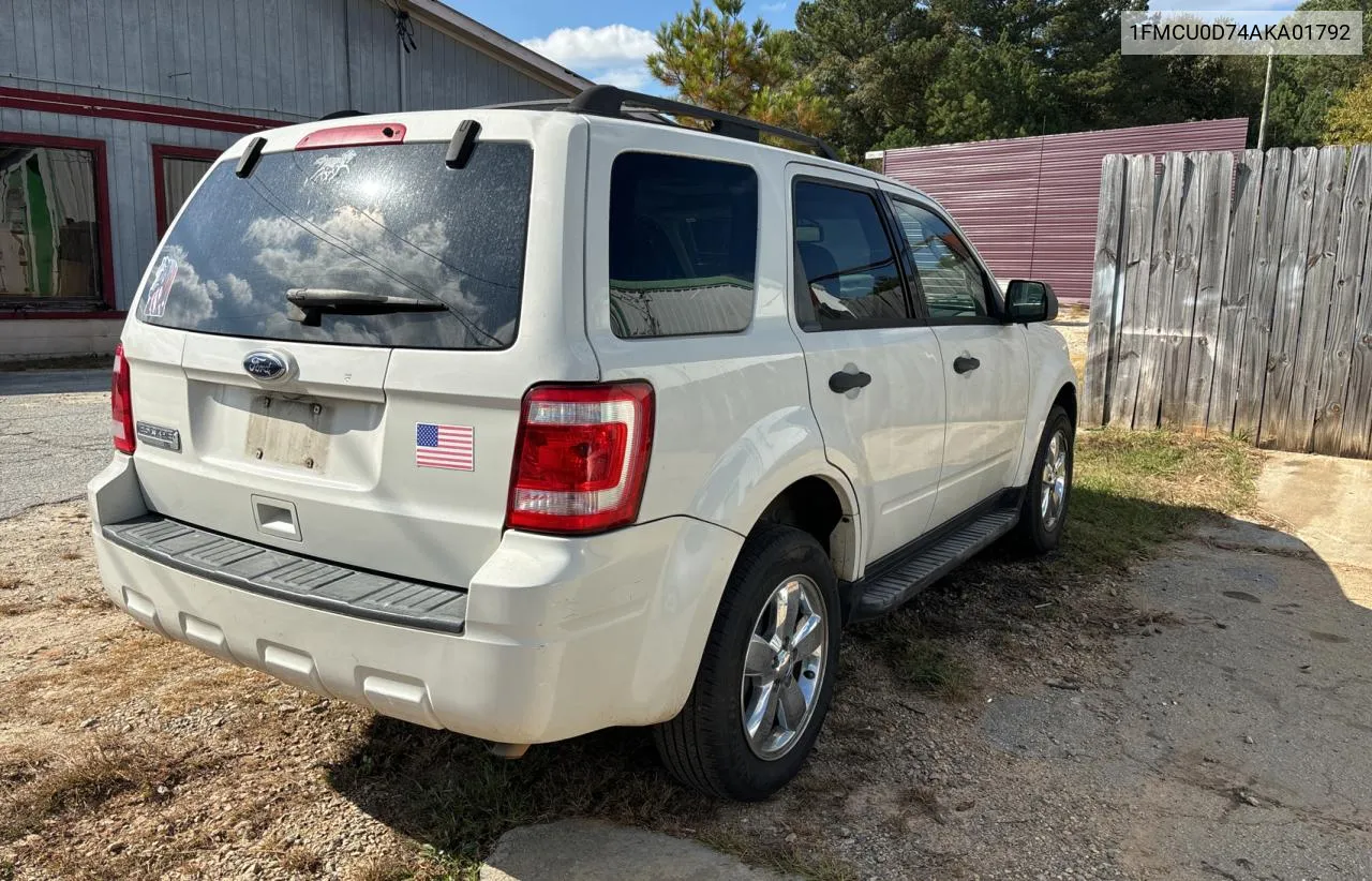 2010 Ford Escape Xlt VIN: 1FMCU0D74AKA01792 Lot: 78696874