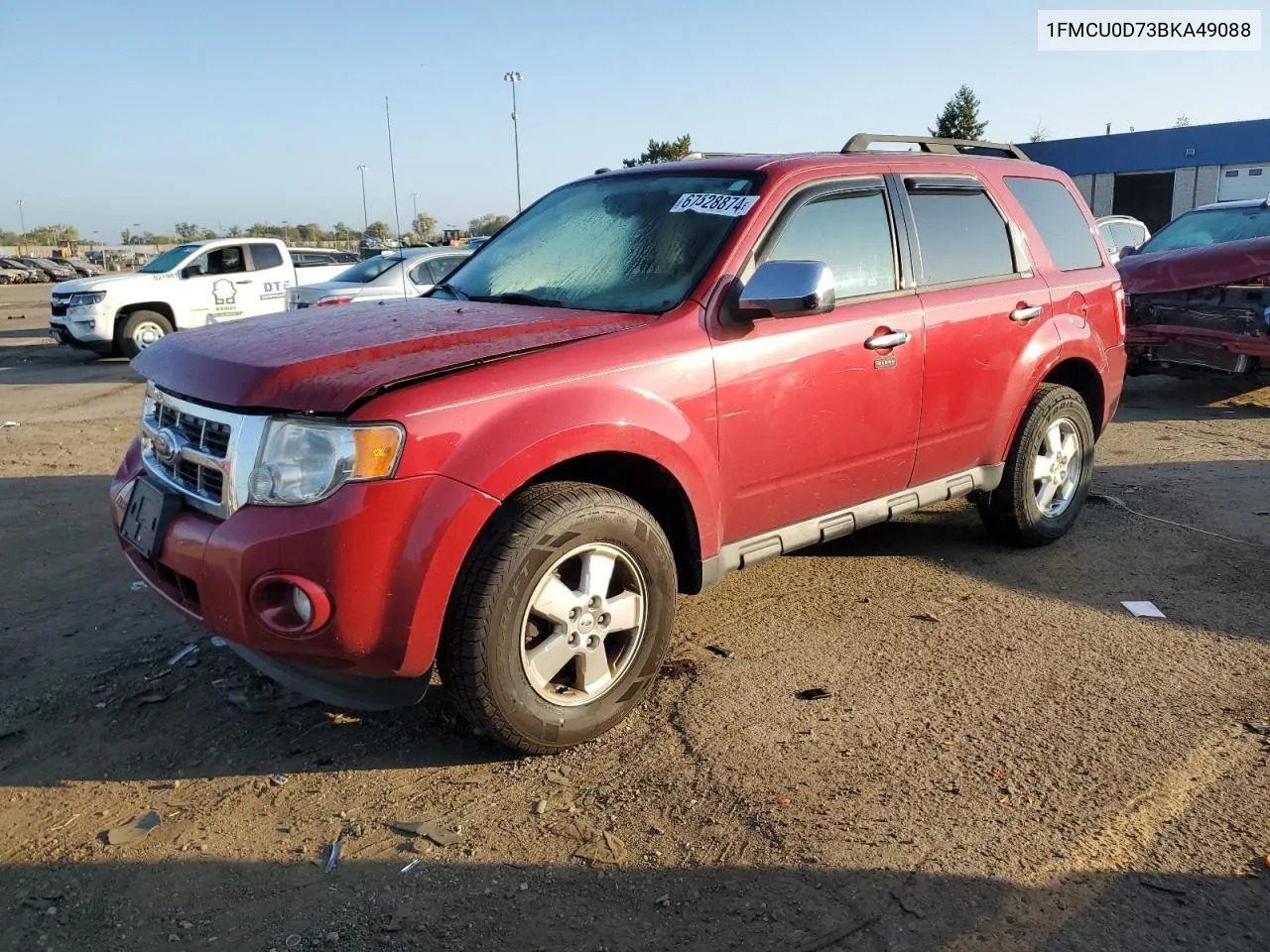 2011 Ford Escape Xlt VIN: 1FMCU0D73BKA49088 Lot: 67528874