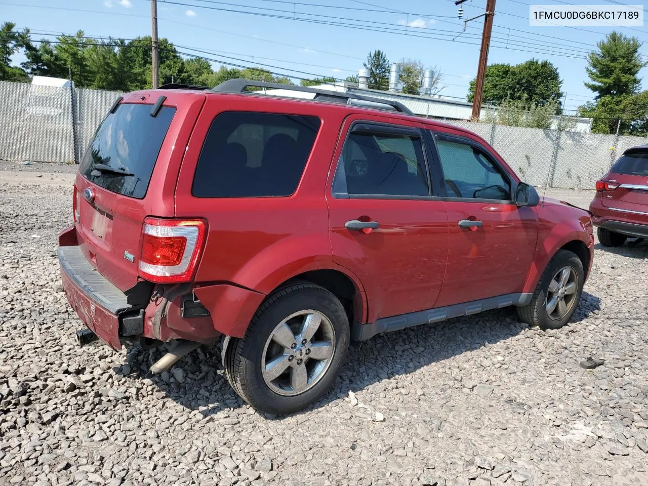 2011 Ford Escape Xlt VIN: 1FMCU0DG6BKC17189 Lot: 70073844