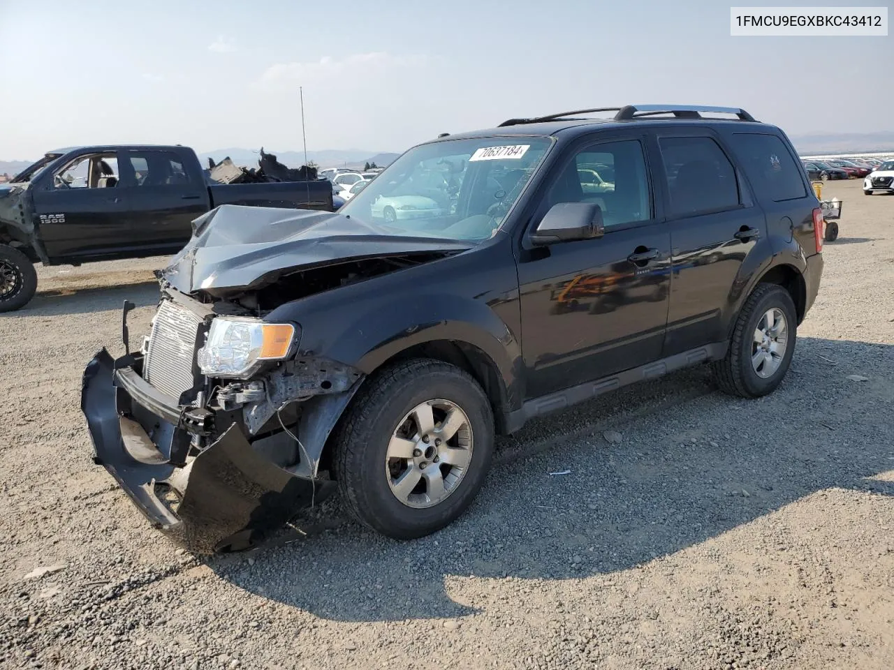 2011 Ford Escape Limited VIN: 1FMCU9EGXBKC43412 Lot: 70637184