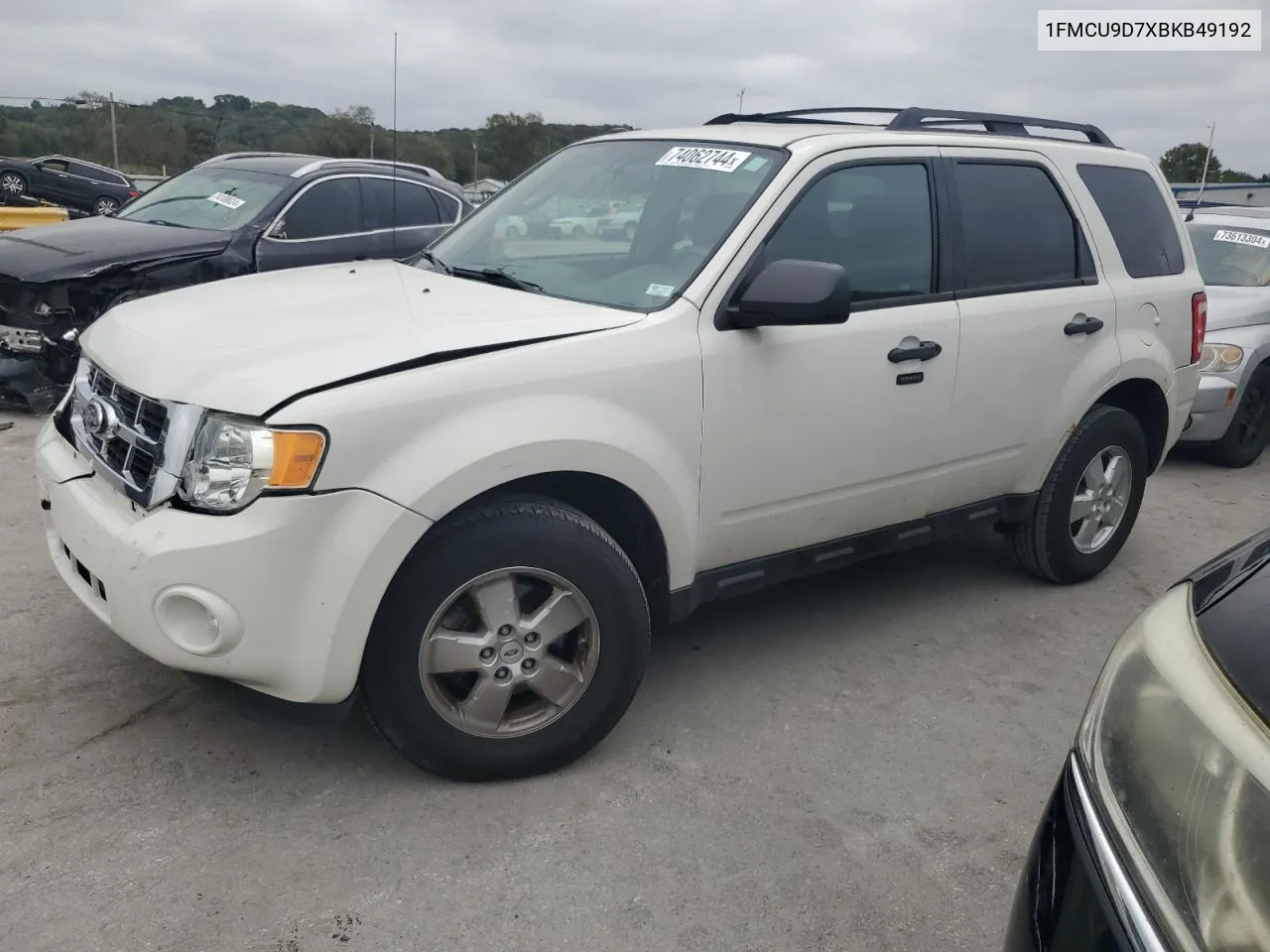 2011 Ford Escape Xlt VIN: 1FMCU9D7XBKB49192 Lot: 74062744