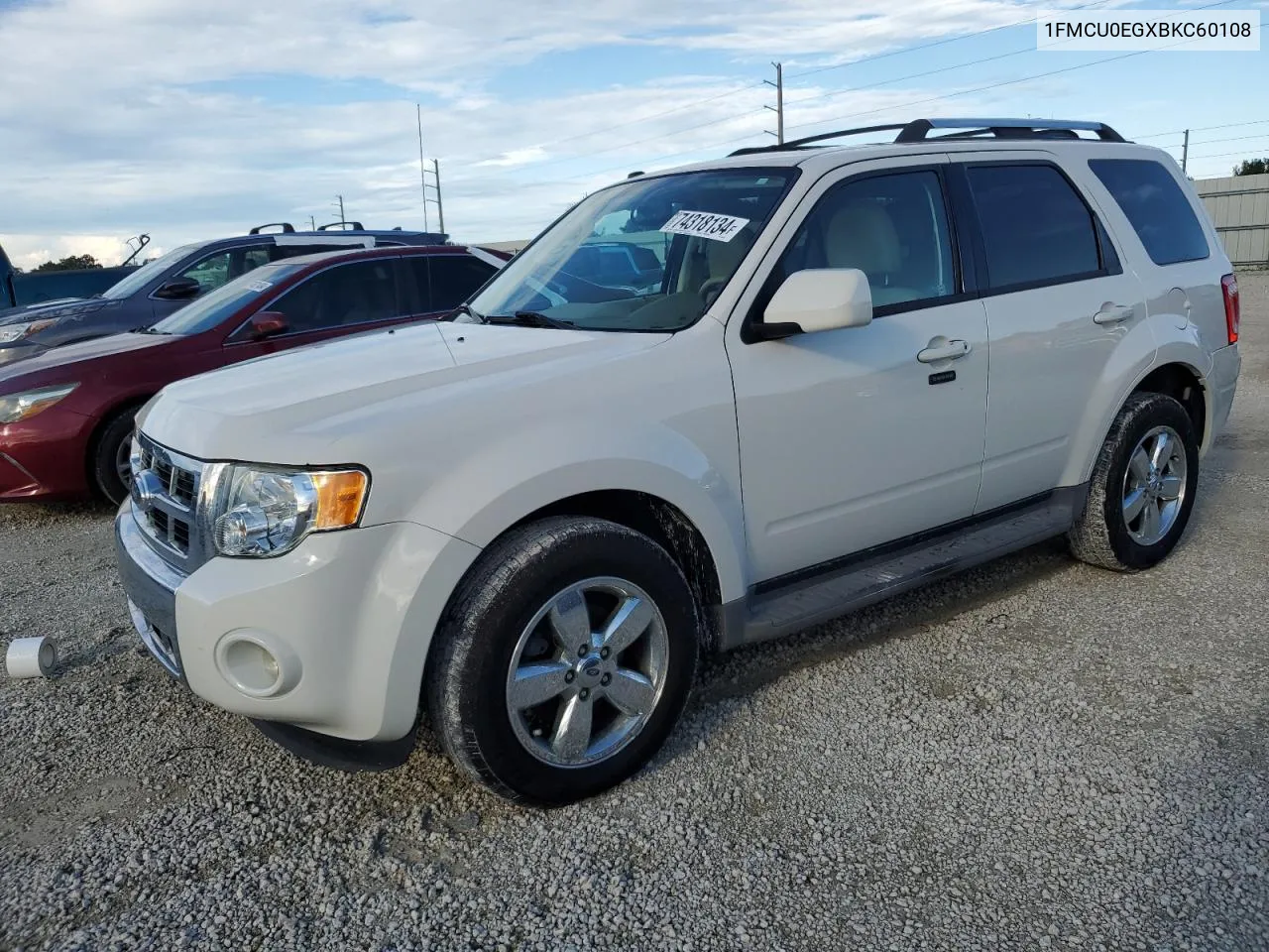 2011 Ford Escape Limited VIN: 1FMCU0EGXBKC60108 Lot: 74318134