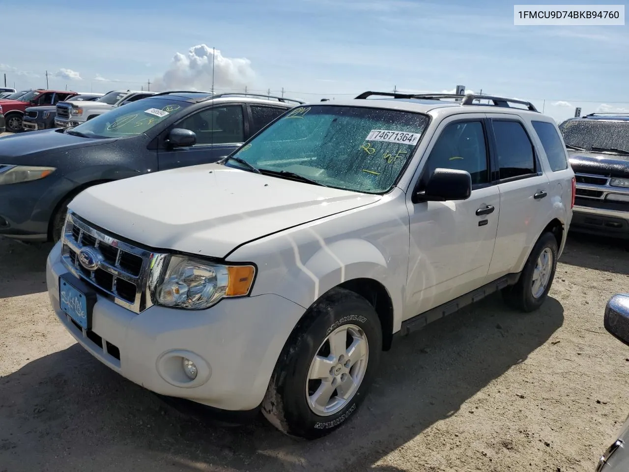 2011 Ford Escape Xlt VIN: 1FMCU9D74BKB94760 Lot: 74671364