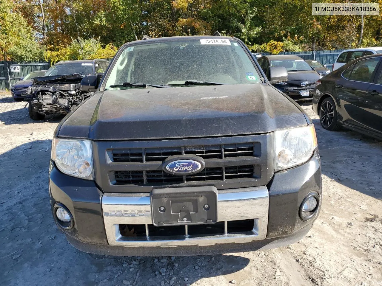 2011 Ford Escape Hybrid VIN: 1FMCU5K33BKA18386 Lot: 75424794