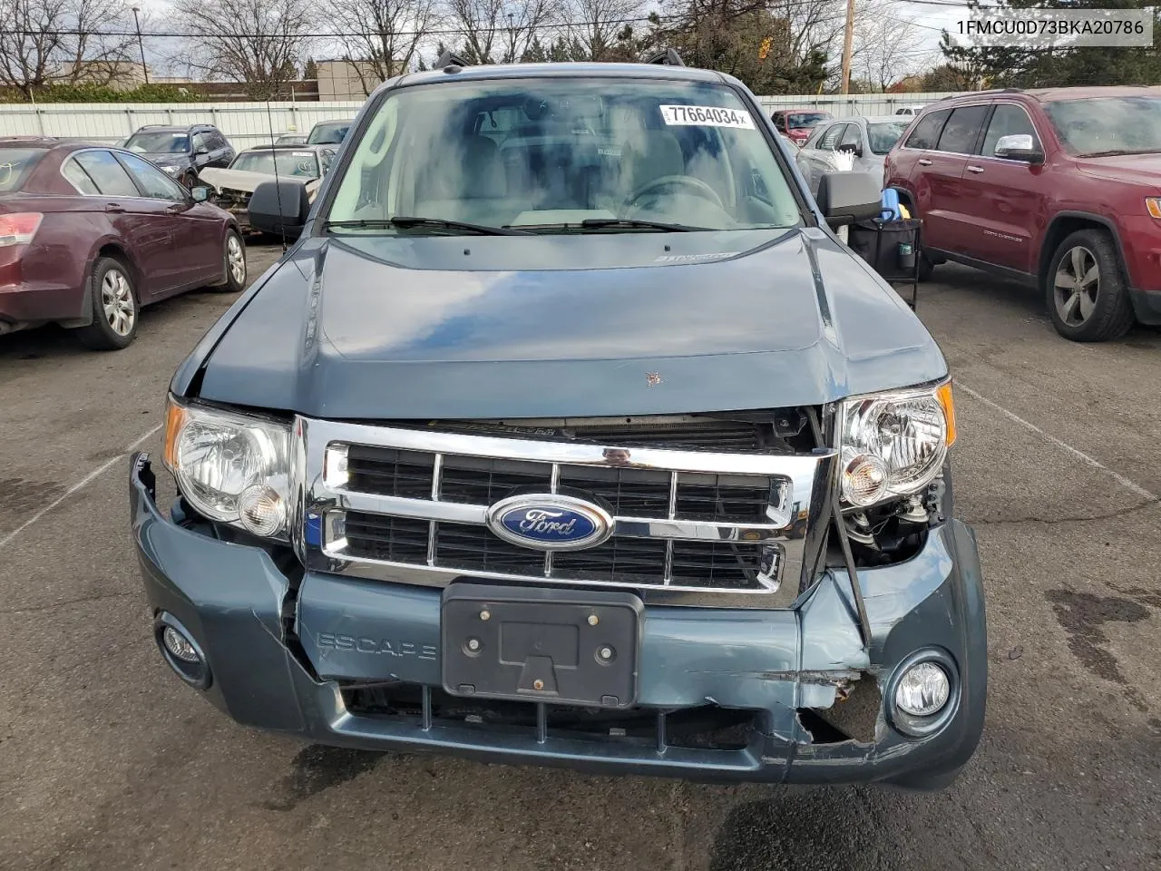 2011 Ford Escape Xlt VIN: 1FMCU0D73BKA20786 Lot: 77664034