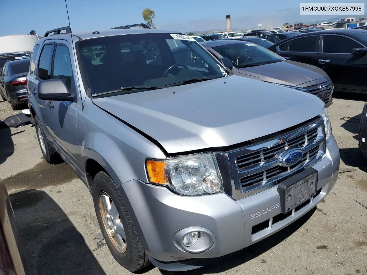 2012 Ford Escape Xlt VIN: 1FMCU0D7XCKB57998 Lot: 51662044