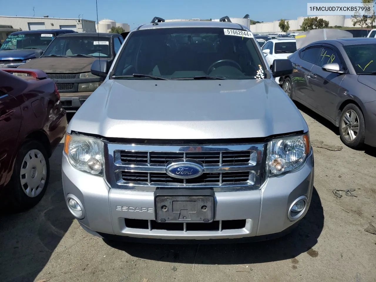 2012 Ford Escape Xlt VIN: 1FMCU0D7XCKB57998 Lot: 51662044