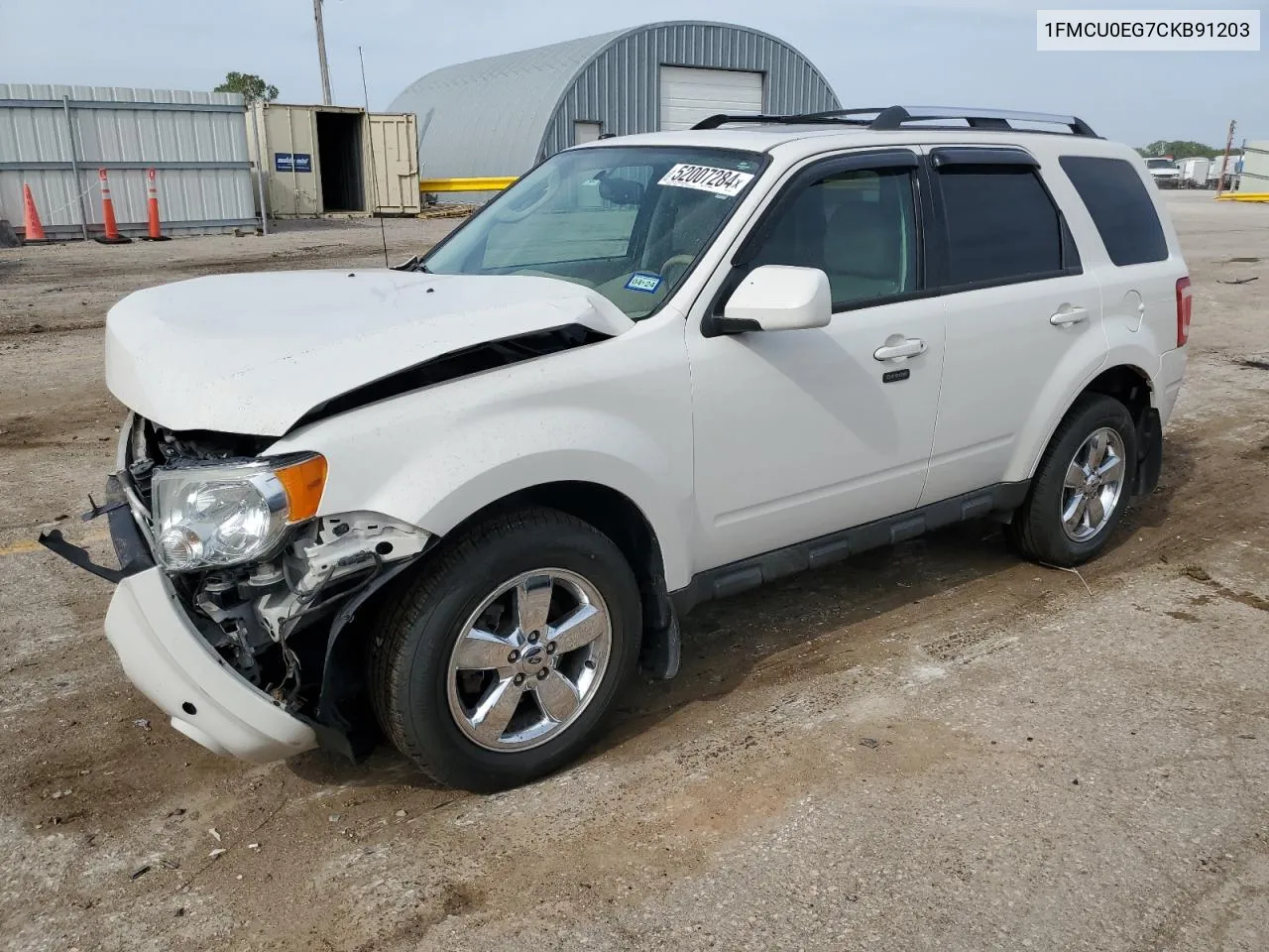 2012 Ford Escape Limited VIN: 1FMCU0EG7CKB91203 Lot: 52007284