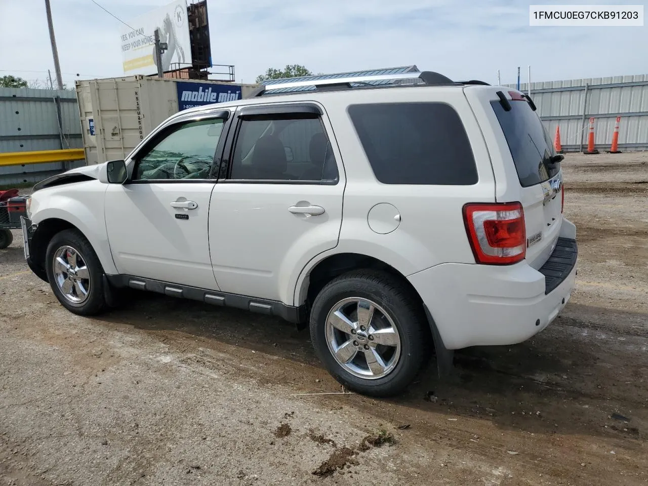 2012 Ford Escape Limited VIN: 1FMCU0EG7CKB91203 Lot: 52007284