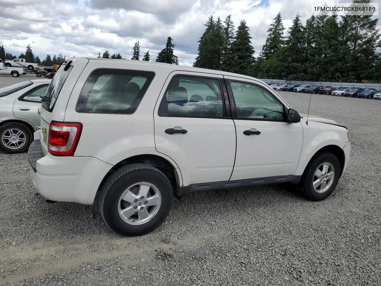 2012 Ford Escape Xls VIN: 1FMCU0C78CKB68189 Lot: 60976914