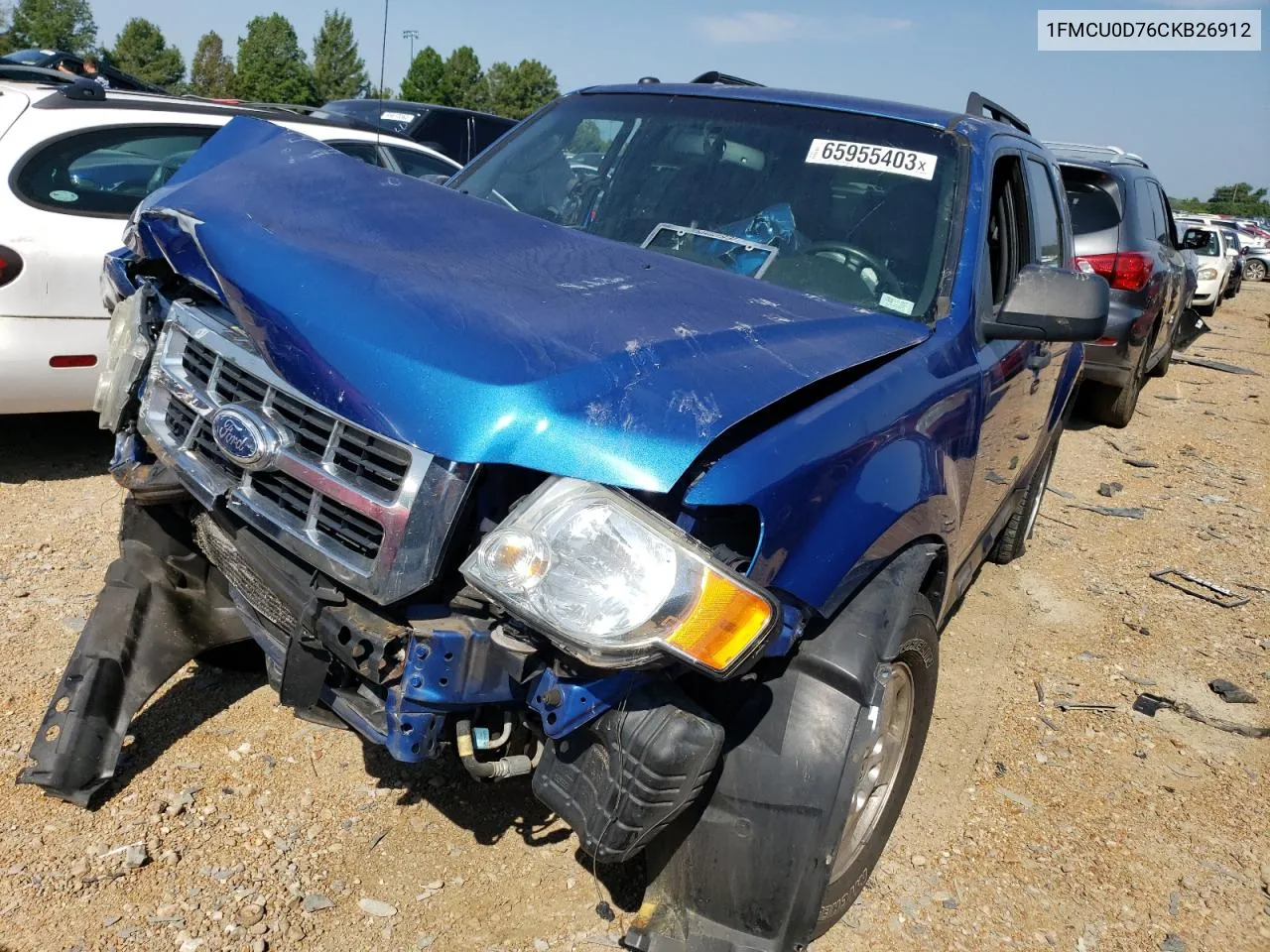 2012 Ford Escape Xlt VIN: 1FMCU0D76CKB26912 Lot: 65955403