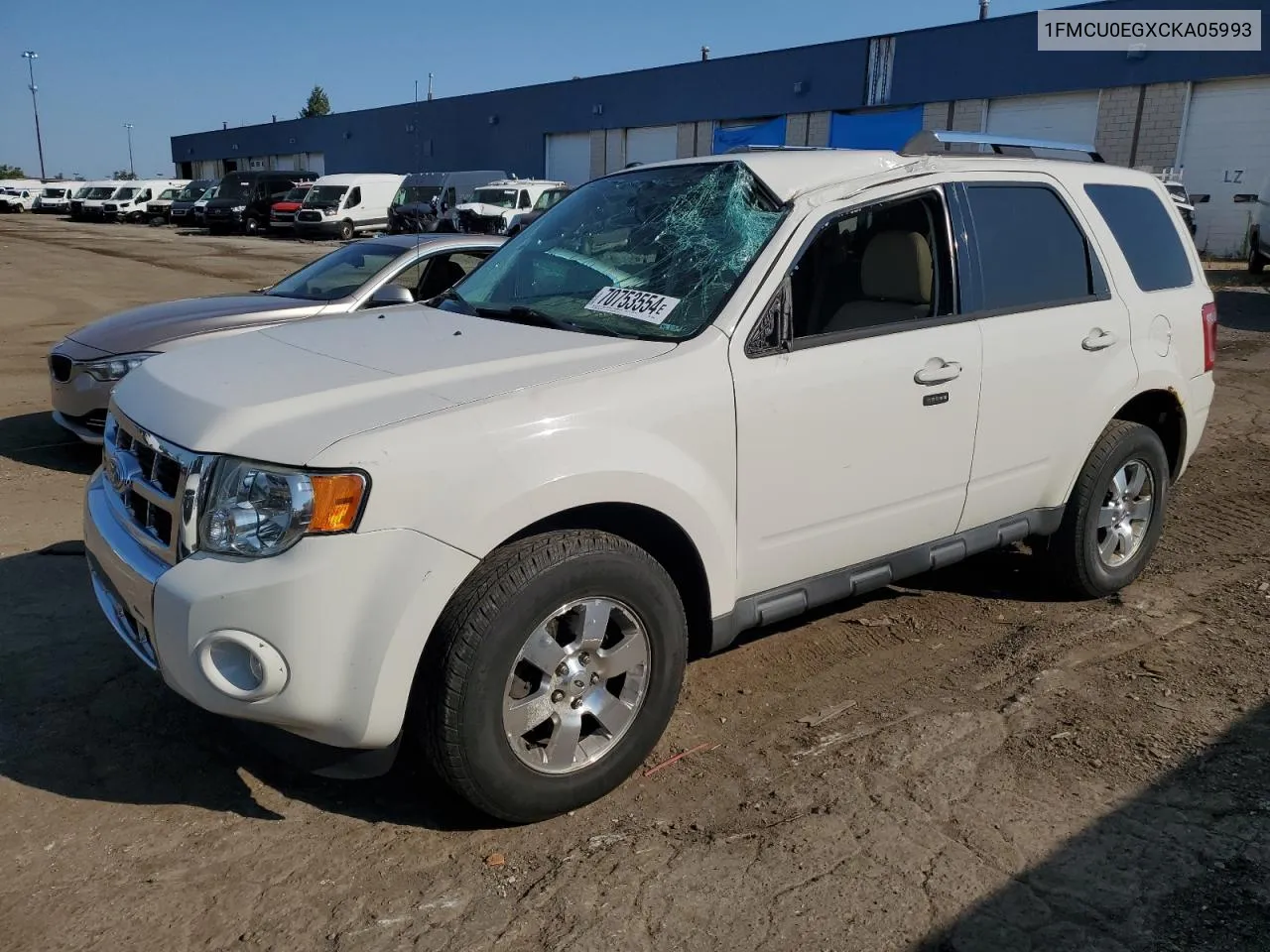 2012 Ford Escape Limited VIN: 1FMCU0EGXCKA05993 Lot: 70753554